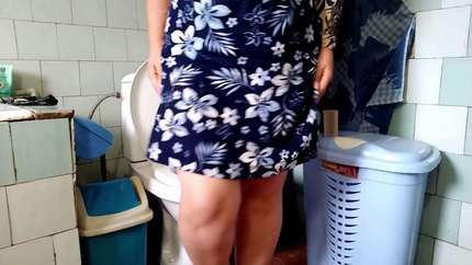 my stepmother in the restroom