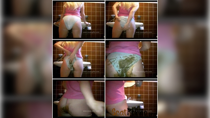 Shit Smearing On White Women's Panties P1