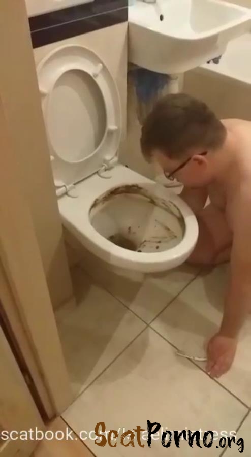 Shitty bitch training feeding in the toilet P1